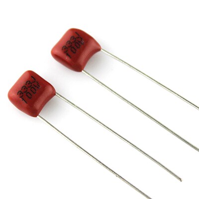 直插CBB金属膜电容器333J100V P=5mm0.033UF 100V333J环保聚丙烯