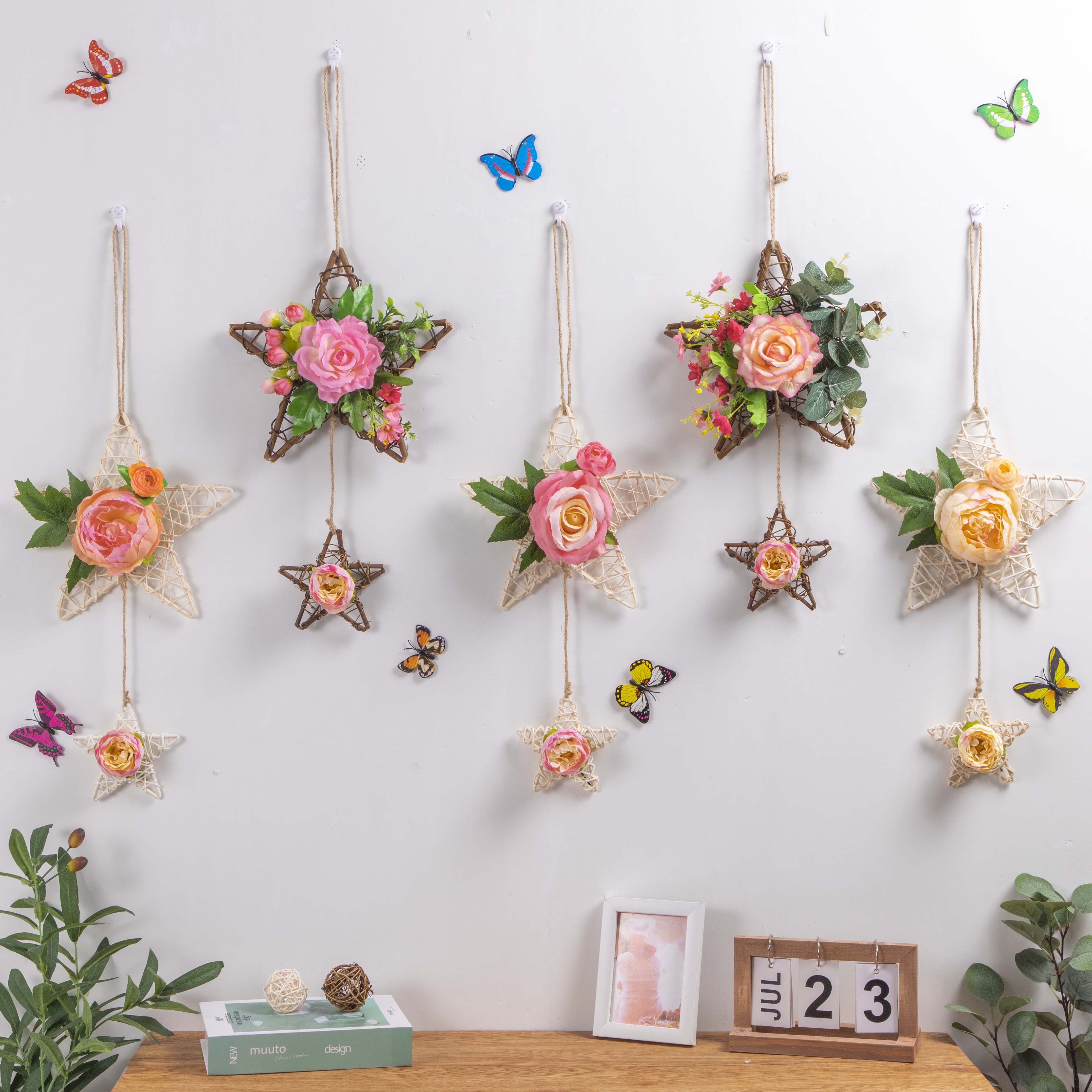 创意墙上装饰品奶茶店铺幼儿园墙壁壁挂花房间卧室内墙面挂件挂饰