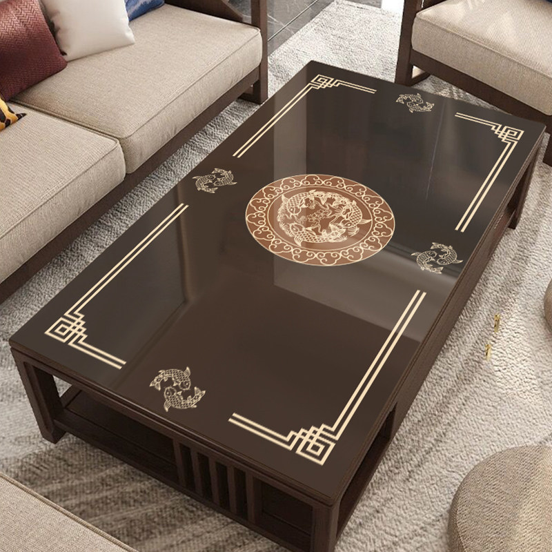 中式茶几桌布防水防油防烫免洗PVC软玻璃茶几垫餐桌布电视柜台布