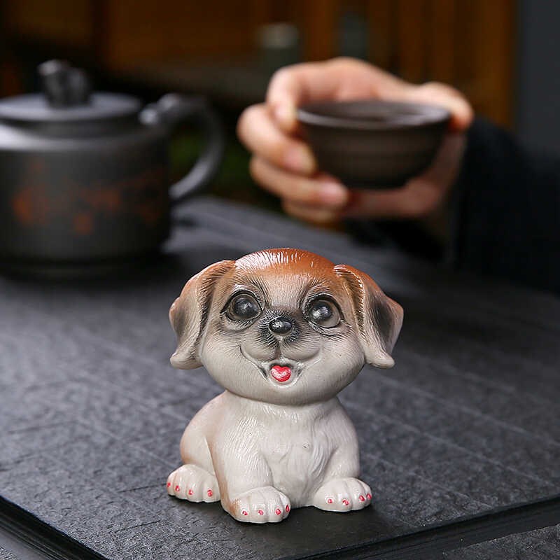 可爱狗变色茶宠可养茶玩茶桌茶台茶盘装饰摆件精品茶宠物茶具配件