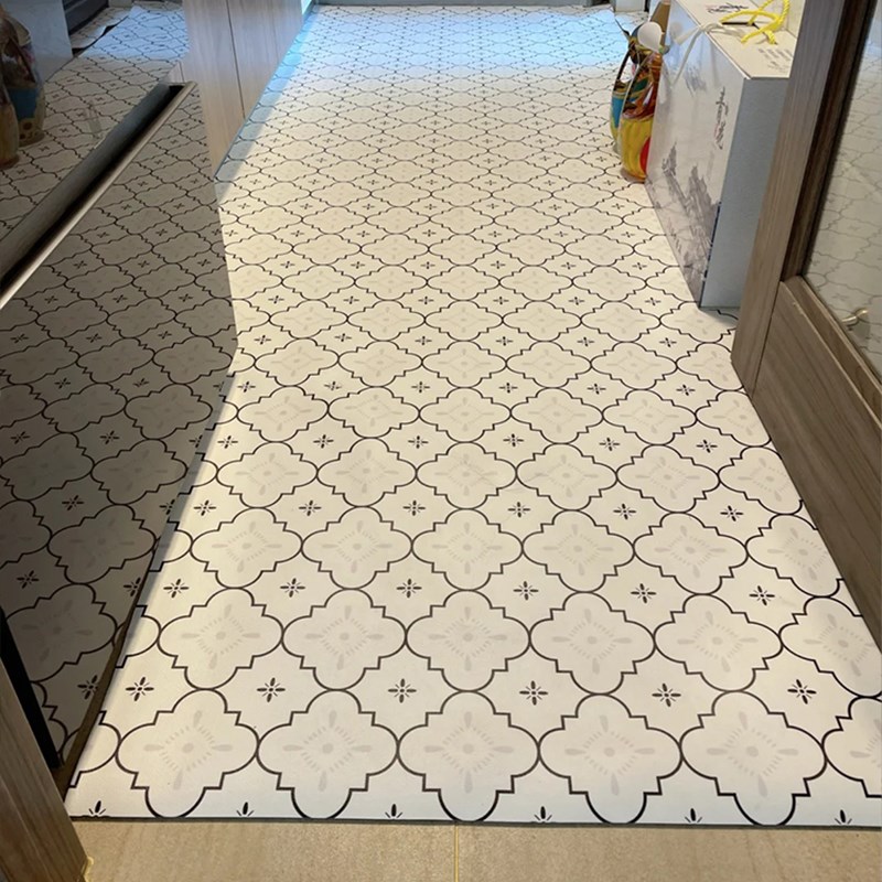 厨房地垫可擦洗PVC皮革地毯防水防油防滑大面积满铺免洗地垫脚垫