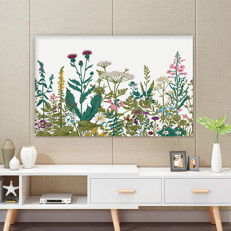 电视机防尘罩套全包2023年新款田园风65英寸75寸挂式液晶弹力盖布