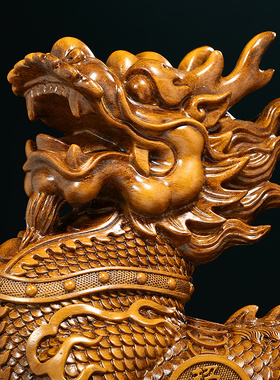 招财纳福麒麟摆件一对中式客厅玄关装饰送子麒麟工艺礼品摆饰乔迁