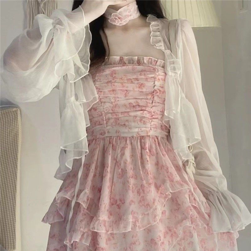 2022新款蝴蝶结系带木耳边短款雪纺衫女夏装薄款宽松喇叭袖防晒衫,女装/女士精品,蕾丝衫/雪纺衫,淘宝优惠券,粉丝福利购,淘宝优惠卷