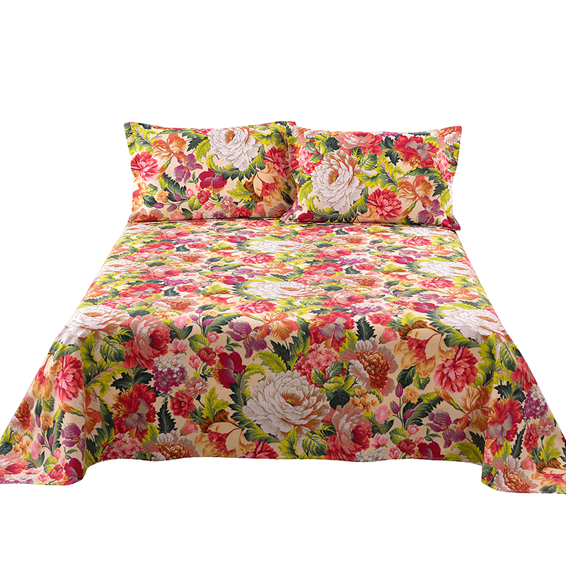 优质田园大花纯棉老粗布布料全棉布加厚老粗布床单帆布凉席可定制