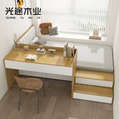 书桌一体床榻榻米带书桌小户型省空间高箱排骨架抽屉床储物柜一体