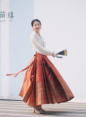 木兰禧【凤鸟繁花】复原款2024春款织金仿妆花口袋马面裙飞机袖