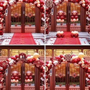 开业大吉仪式全套气氛布置装饰室外气球场景美容院水果店开工门店