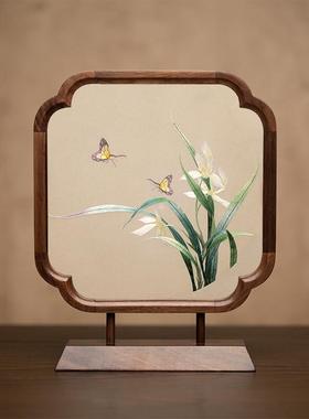 苏州刺绣摆件国风手工双面绣装饰摆台工艺纪念礼品中式伴手礼