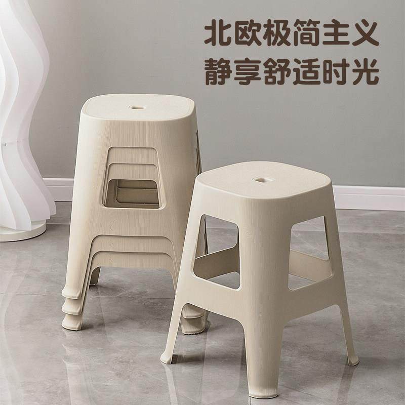 塑料凳子加厚高凳防滑耐用餐桌椅子简约家用特厚可叠放板凳方凳,住宅家具,其它凳子,淘宝优惠券,粉丝福利购,淘宝优惠卷