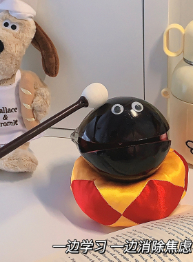 敲敲小木鱼法器迷你打击乐器木雕可爱随身摆件非实木解压静心礼物