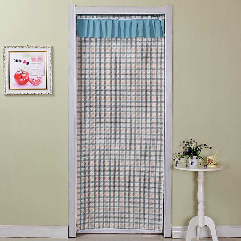 棉门帘子冬季保暖加厚防风家用布艺隔断帘免打孔空调挡风帘防冷气