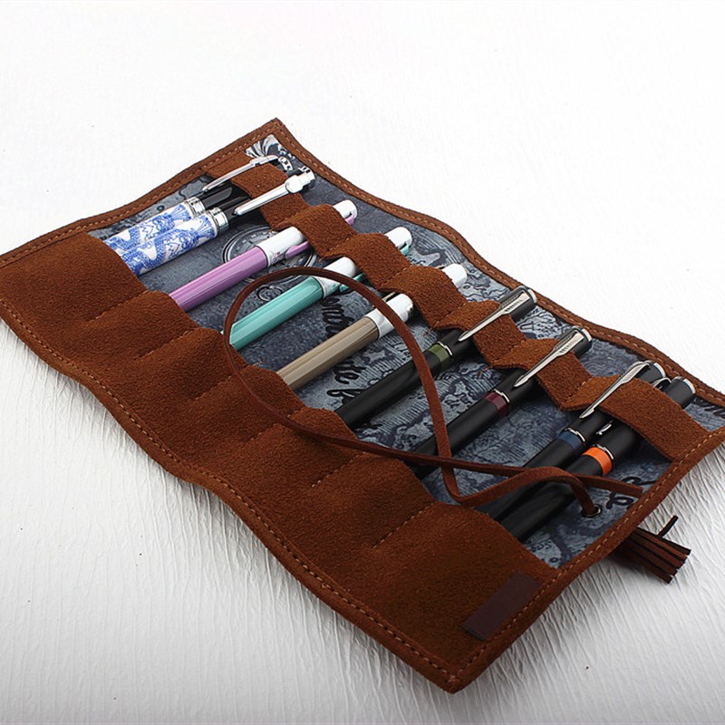 包邮创意藏宝图复古笔袋帆布皮质大容量卷铅笔袋简约文具盒卷笔袋