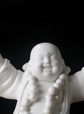 精品德化白瓷大肚弥勒佛吉祥招财摆件新中式佛像家居玄关陶瓷摆件