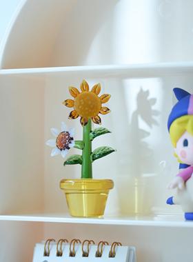 琉璃手作仿真向日葵盆栽车载摆件治愈解压办公书桌装饰品节日礼物