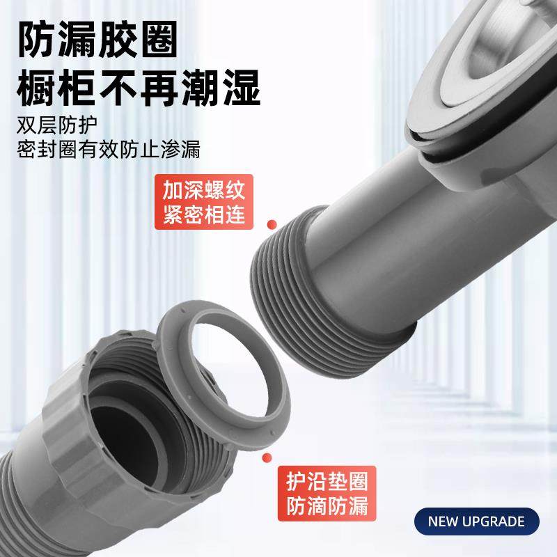 厨房洗菜盆下水管配件水槽下水器洗碗池高位侧排省空间排水管套装,家装主材,水槽下水器,淘宝优惠券,粉丝福利购,淘宝优惠卷