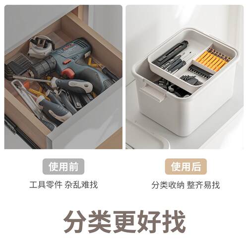 工收具纳箱大容量储大整理物盒塑料箱超带盖家用分层医药箱