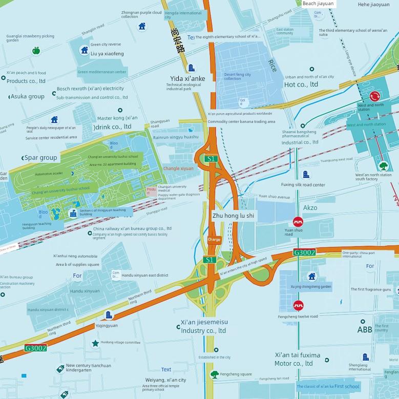 2HLW025新西安市西安市地图水贴纸办图公室挂清防高装饰画