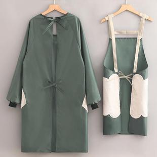 工作服 时尚 长袖 围裙家用厨房防水防油防水罩衣女新款 2023网红同款