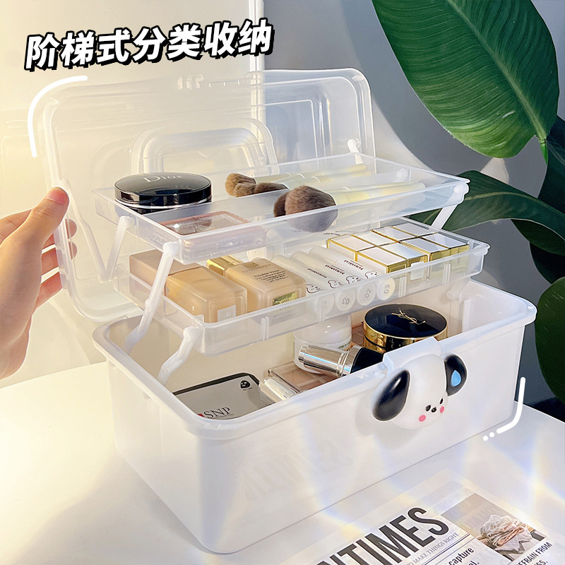 多层化妆品收纳盒置物架大容量防尘美甲指甲油美术生整理盒工具箱