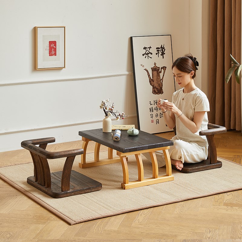 中式实木小椅子矮椅子小家用靠背扶手椅阳台休闲茶几椅小圈椅