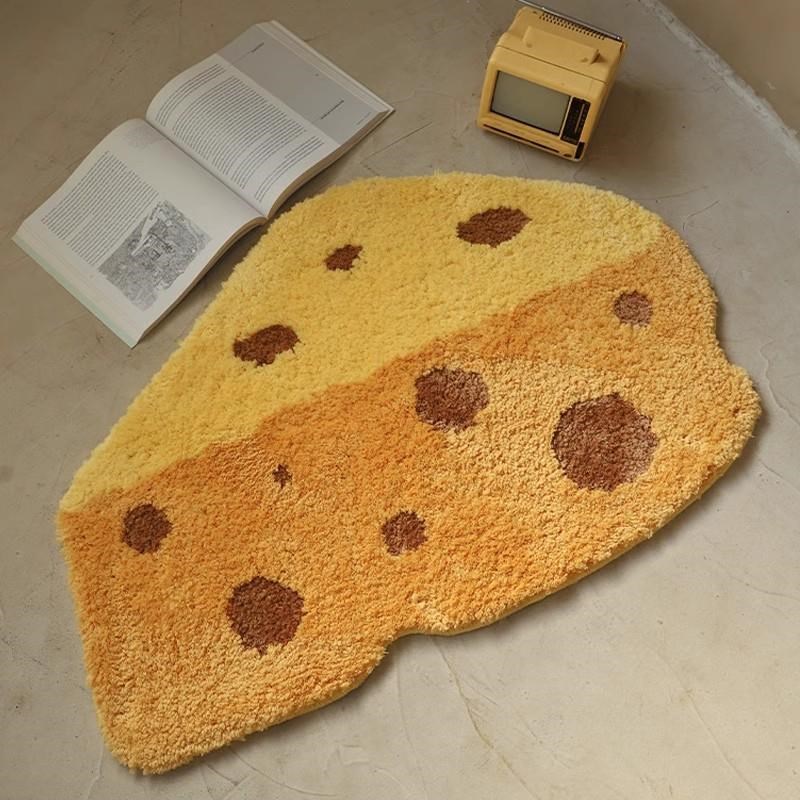 地毯芝士植绒地毯儿童房女生屋桌边垫床边毯防滑吸水植绒地毯