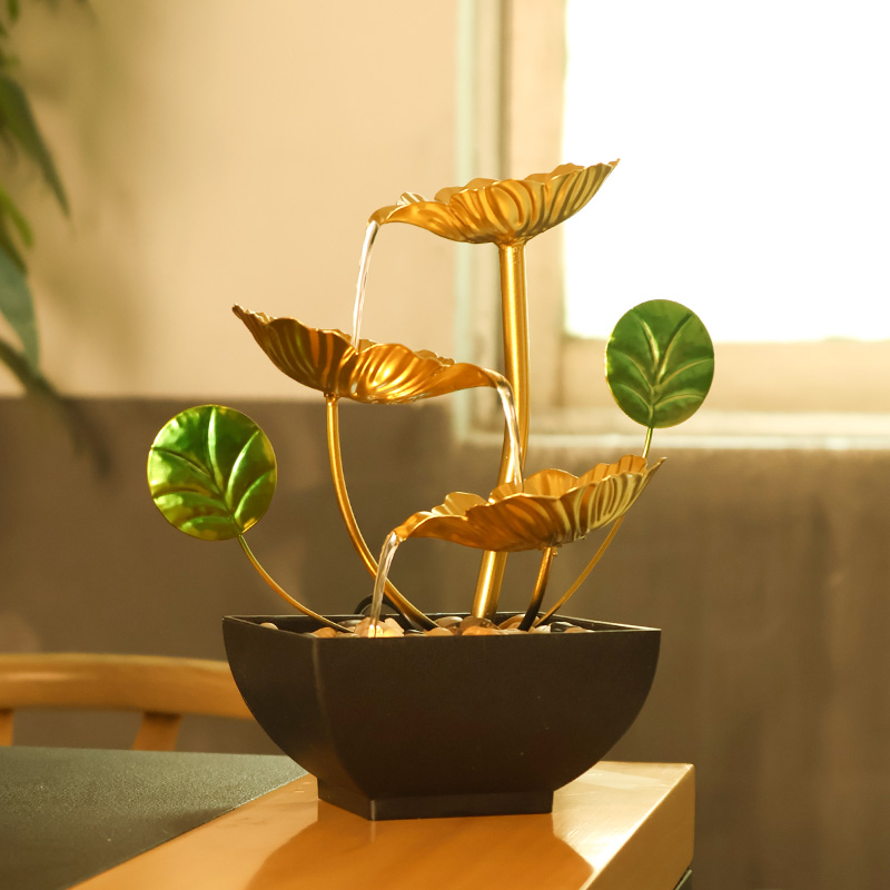 中式流水造景景观摆件循环水流摆件办公室桌面装饰自动循环水摆件