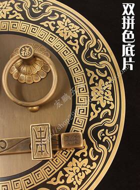 仿古拉纯铜加厚门如意门环手新DMV中式木门锁加粗大防盗全铜门把