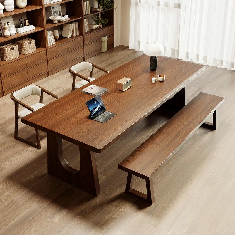 QW54厅实木大书桌客厅写长工条桌简约字电脑桌书法桌学习办公桌作