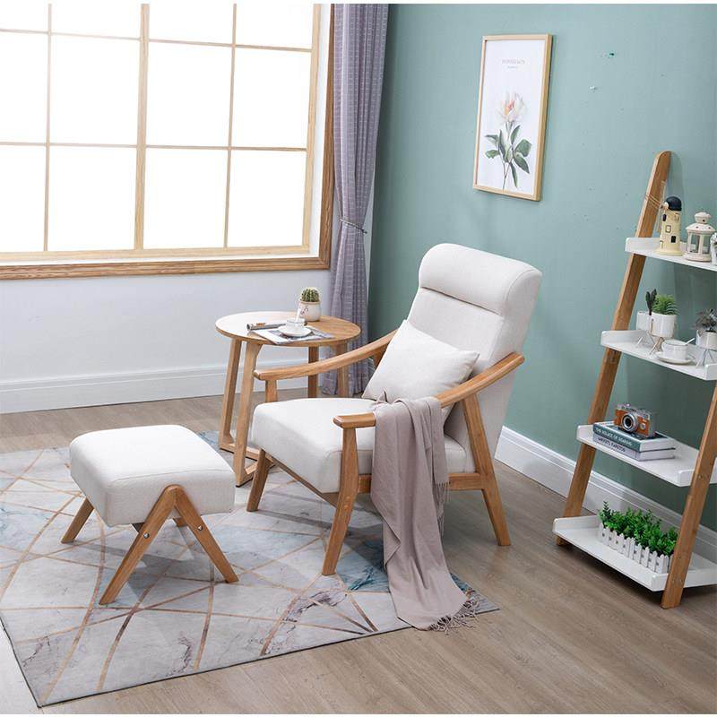 人日记欧发单人沙发椅小户北型客厅实木沙懒卧室阳台休闲靠背057