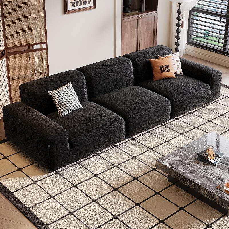 府补贴欧大黑政牛意式极简客/欧厅朗型大小户布艺网红直排雪尼尔