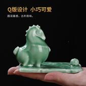 办公室桌件面手机架电脑桌物工位装 陶瓷唐马绿马摆H03 48小好 饰