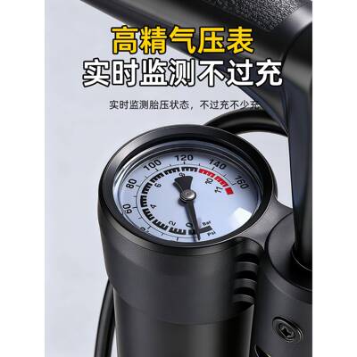 新款双管高压打气筒美法嘴爆冲管子气自车电通动行汽车用充LY0077