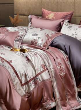 欧式端14S高精密真丝棉贡缎四床件套提花高0高级感别墅奢华上RPM
