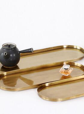 费灵家居进口黄铜轻简4810861 长托盘约小号收纳盘装饰盘奢覆北古