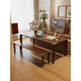 南美胡靠桃木望月桌2实木书桌家用墙双人长条学桌写字工作习台公