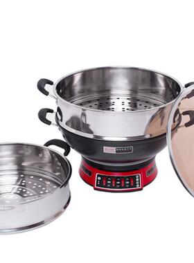 电炒锅功能家用电锅铸铁电锅电多炒煮菜62516锅饭蒸炖一体热式电