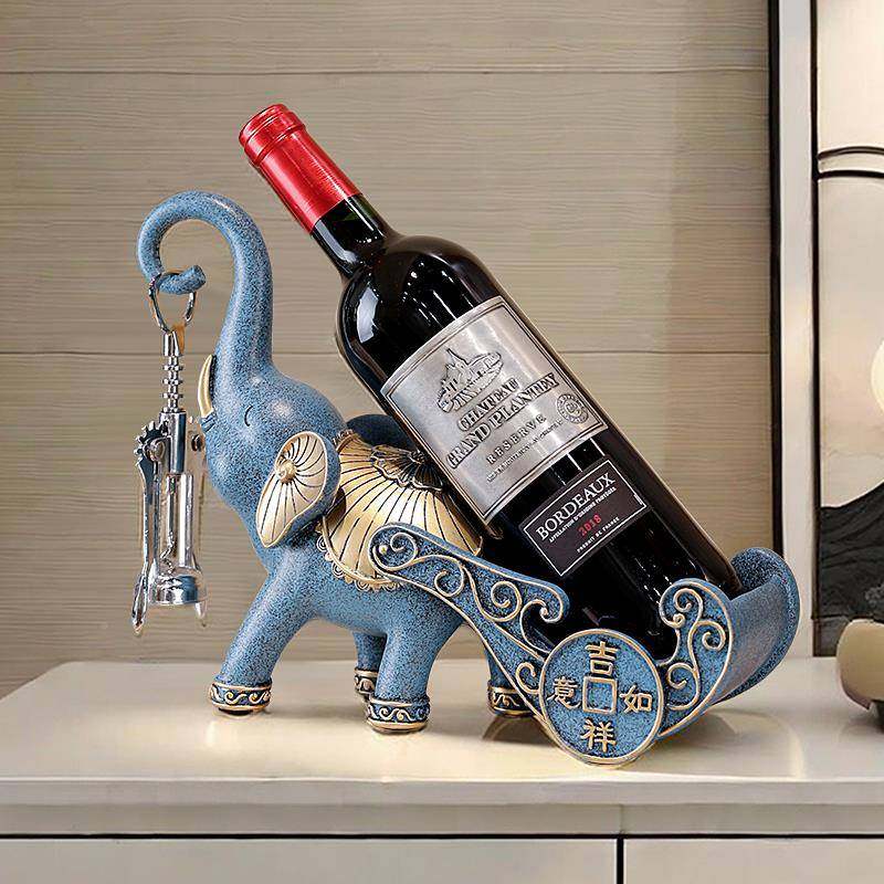新中式大象酒红酒架摆件斗柜餐CS-1075酒托 托乔迁新居礼品吧柜装