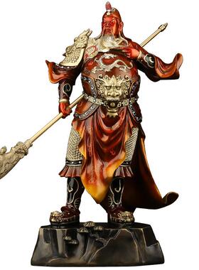 《商智勇双全》铜关公二摆家件 武财神关羽爷居0638客厅公司铺工