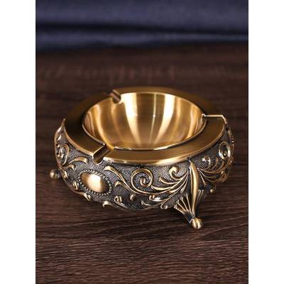 覆古烟灰缸家居高彷铜客厅端斯堪的纳维青亚新中国巧冠（收风大属