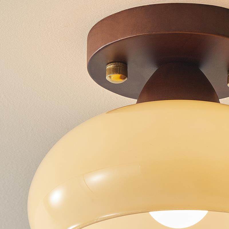 中古风廊过道灯式复古侘寂风入走AS78户玄关阳台灯胡法桃灯木色吸