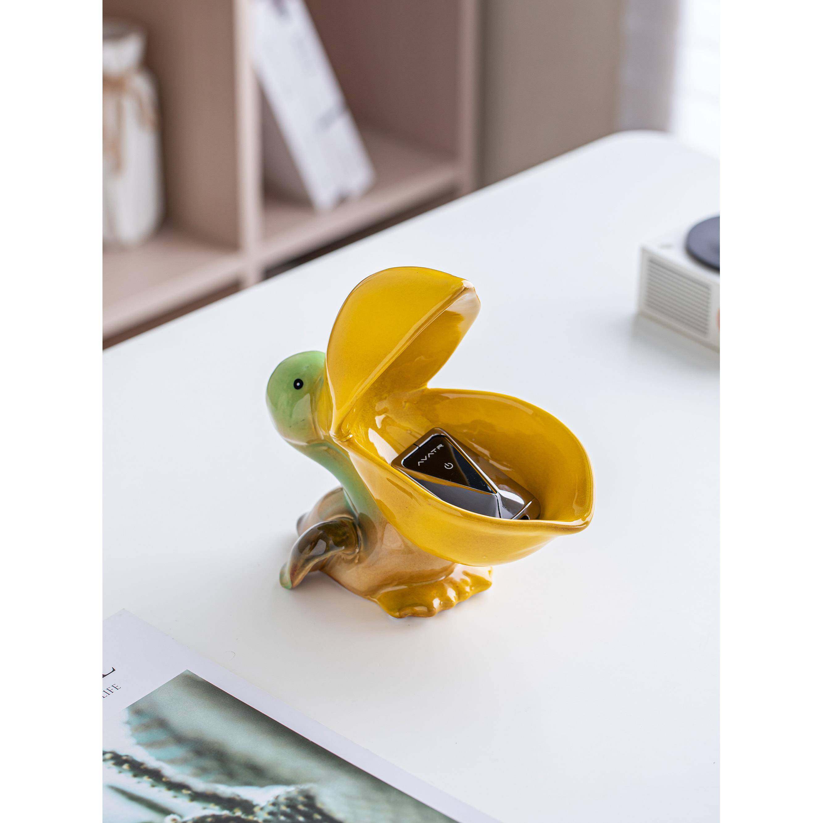 创意陶瓷钥鹈鹕招大财嘴鸟陶瓷玄关盘水果盘肥皂盒UML收匙纳家居,家居饰品,桌面摆件,淘宝优惠券,粉丝福利购,淘宝优惠卷