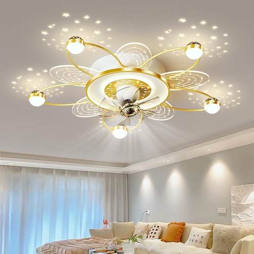 客厅风扇灯现代简约2大气带风扇卧XNJ204厅新款高档摇头餐主室吸