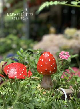 花园装饰庭院摆件仿真蘑菇 田园户外造景树脂雕塑摆设