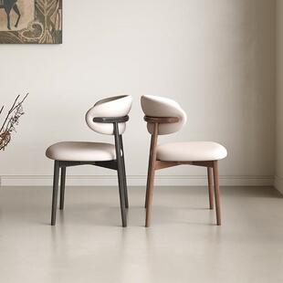 实木白蜡木餐桌怀抱餐椅简约餐椅餐桌椅子家用侘寂风椅子北欧书椅