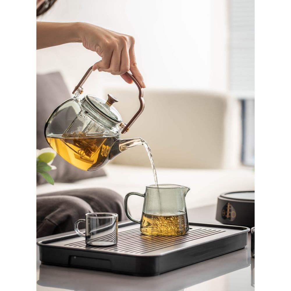 电热陶瓷TFF炉茶璃加热玻水壶家用茶具全自动茶壶套小装蒸茶壶炉