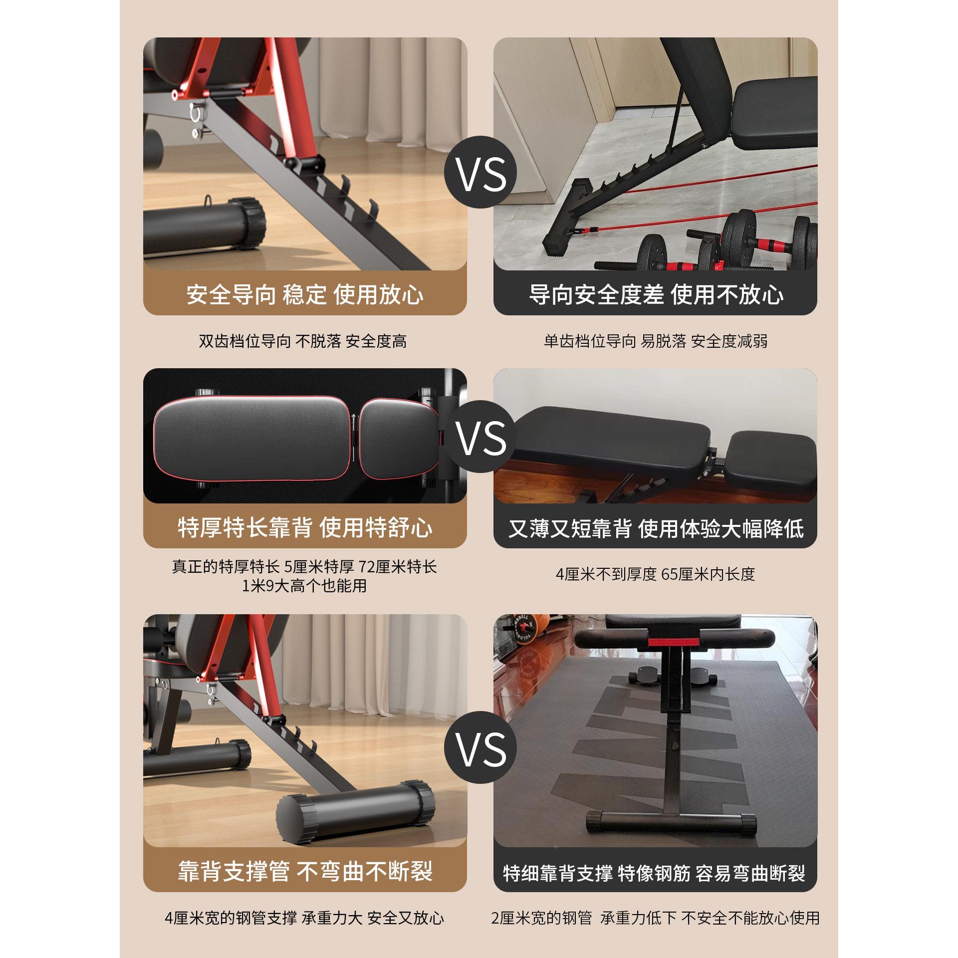 易持健多器功IPB铃能健椅哑卧推凳家用身可折叠飞鸟训练仰卧板健