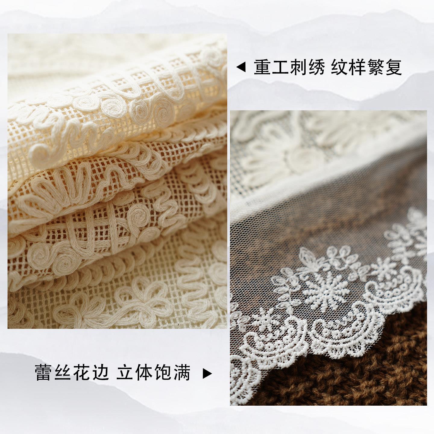 式古蕾丝床头ZT86617C罩复盖布季通用法盖巾卧室防尘四罩轻奢遮丑