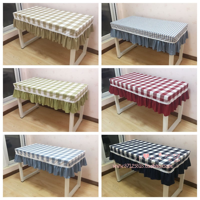定制幼儿园桌布格子餐桌罩茶几书桌小学生课桌椅布圆形椭圆