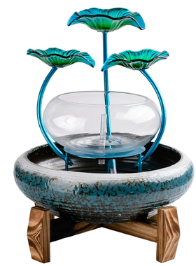 创意客厅财源滚滚小型景观喷泉造景循环水鱼缸生财流水瀑布摆件